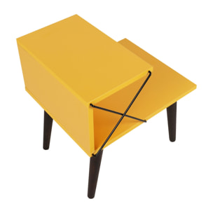 Mesita de Noche con estante superior - Amarillo