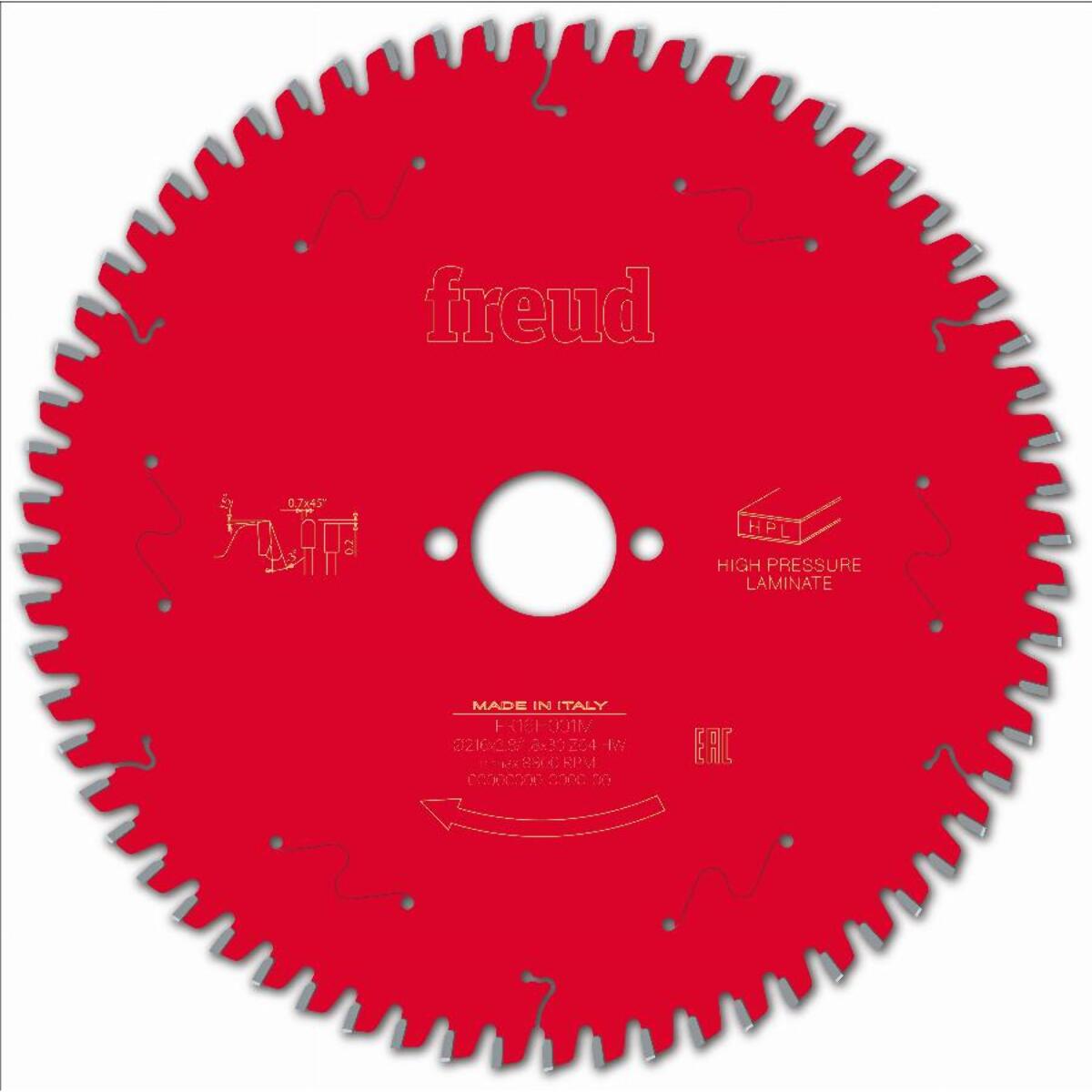 Lame pour scie circulaire portative FREUD - Ø216 2,8/1,8 AL30 Z64 TP -3° - F03FS09872 -FR16H001M