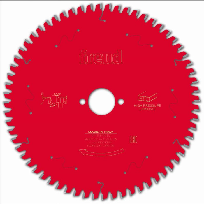 Lame pour scie circulaire portative FREUD - Ø216 2,8/1,8 AL30 Z64 TP -3° - F03FS09872 -FR16H001M