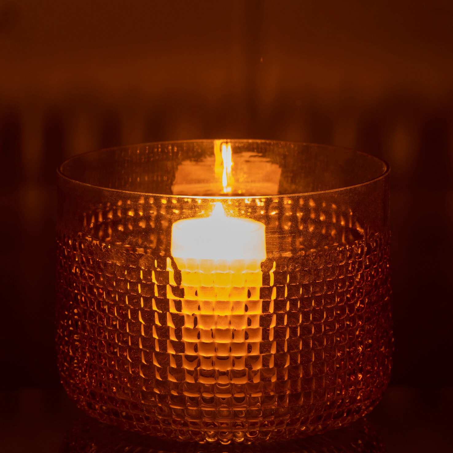J-Line vase Motif - verre - orange - large - Ø 17 cm