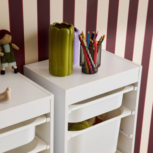 Meuble de rangement enfant 4 bacs de rangement (lot de 2) SORA X2