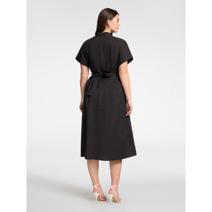 Elena Mirò - Vestido flare con cinturón - Negro