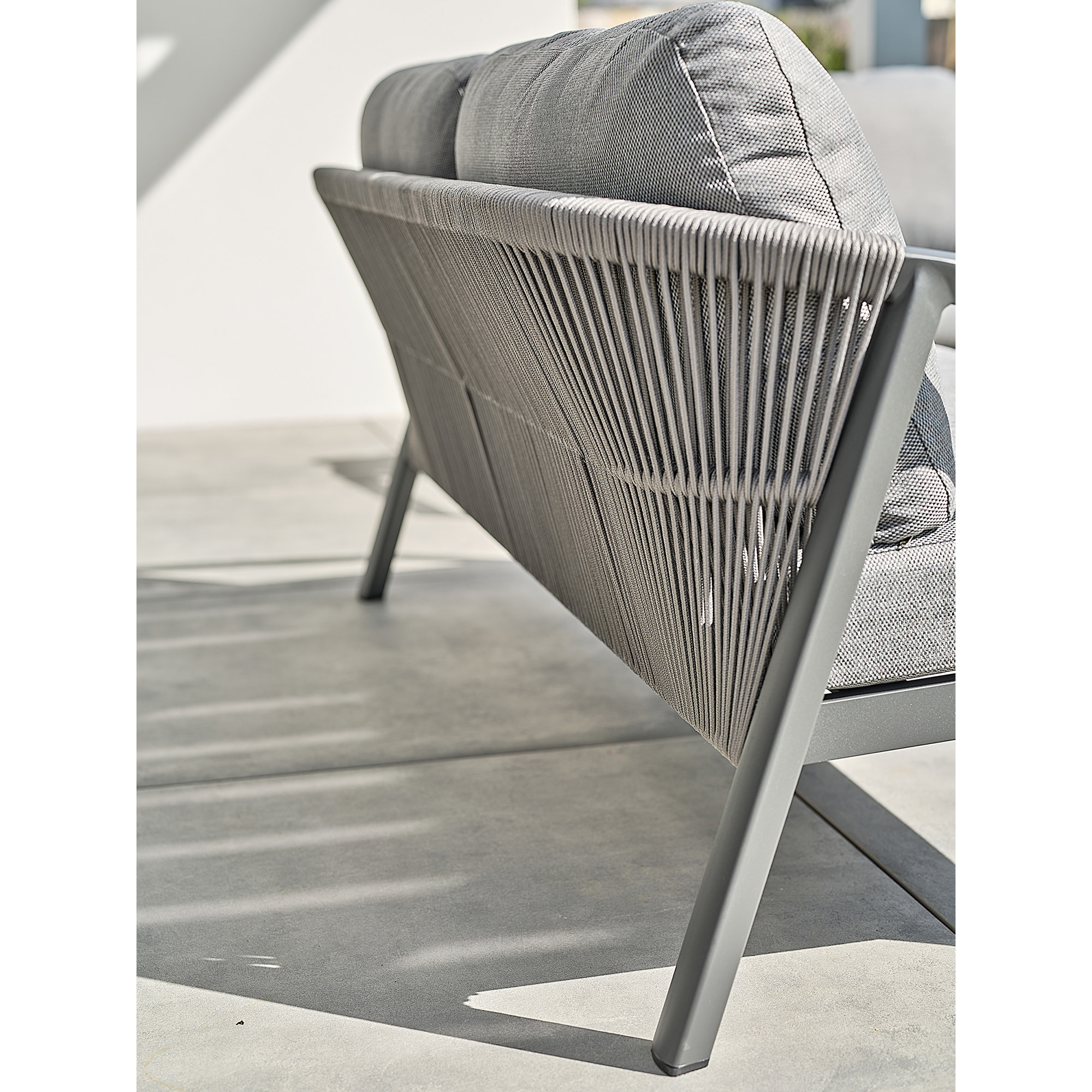KELIA - Salon bas de jardin 5 places - Gris anthracite