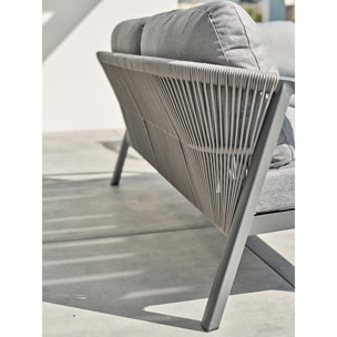 KELIA - Salon bas de jardin 5 places - Gris anthracite