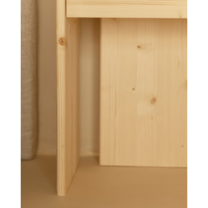 Table de chevet en bois massif en ton naturel de 50x42cm Hauteur: 50 Longueur: 42 Largeur: 27