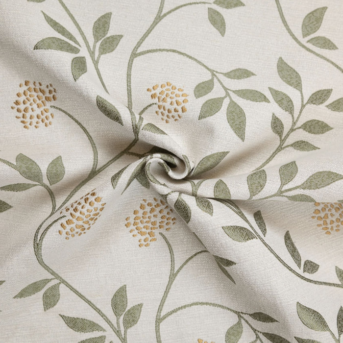Rideau jacquard polycoton motifs végétaux - Vert