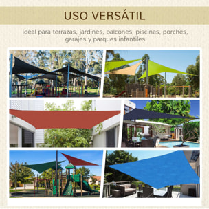 Toldo Vela de Sombra Rectangular 6x4 m Toldo de Terraza Protección Rayos UV para Exterior Patio Jardín Beige