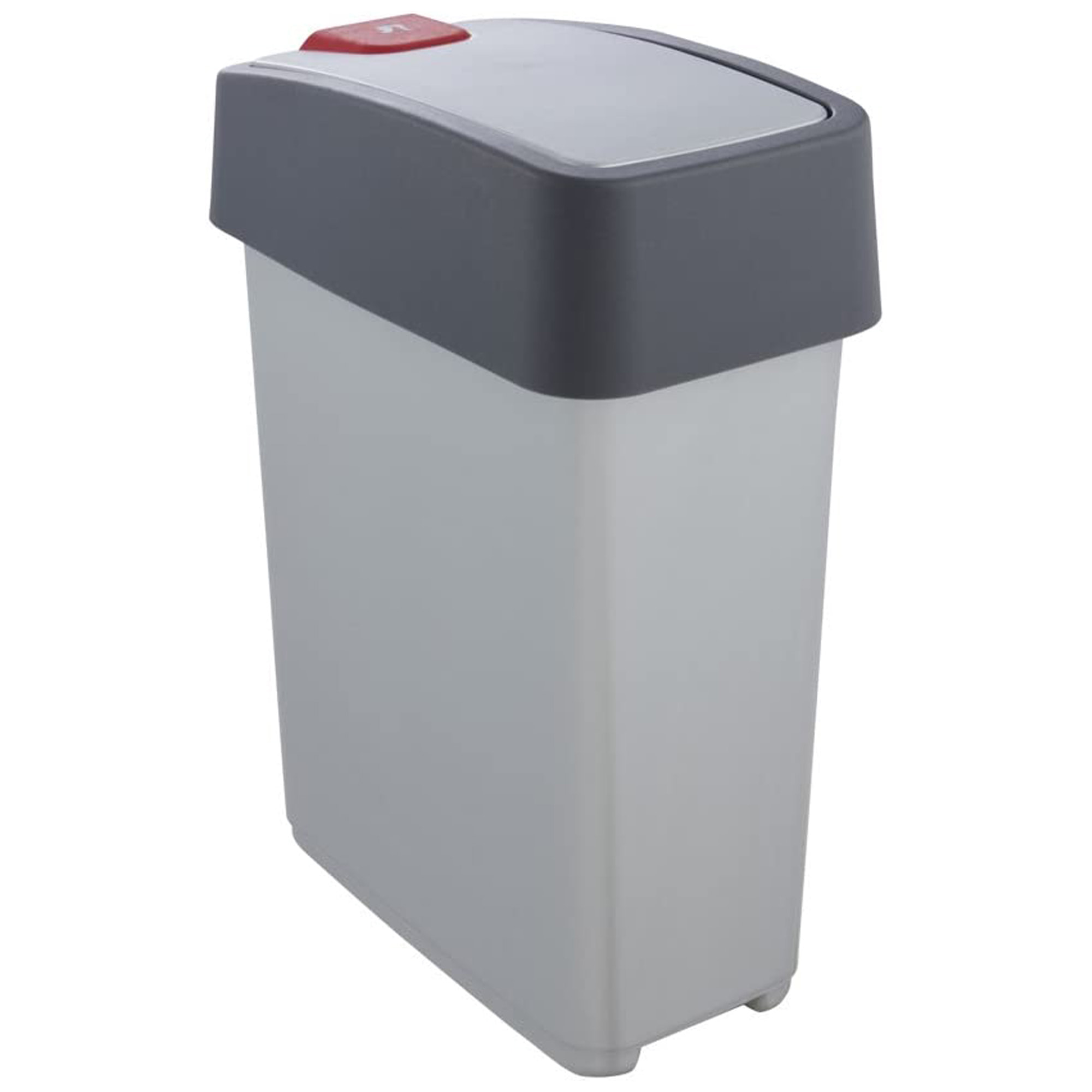 Cubo de Basura Premium con Tapa Abatible, Tacto Suave, color Plateado