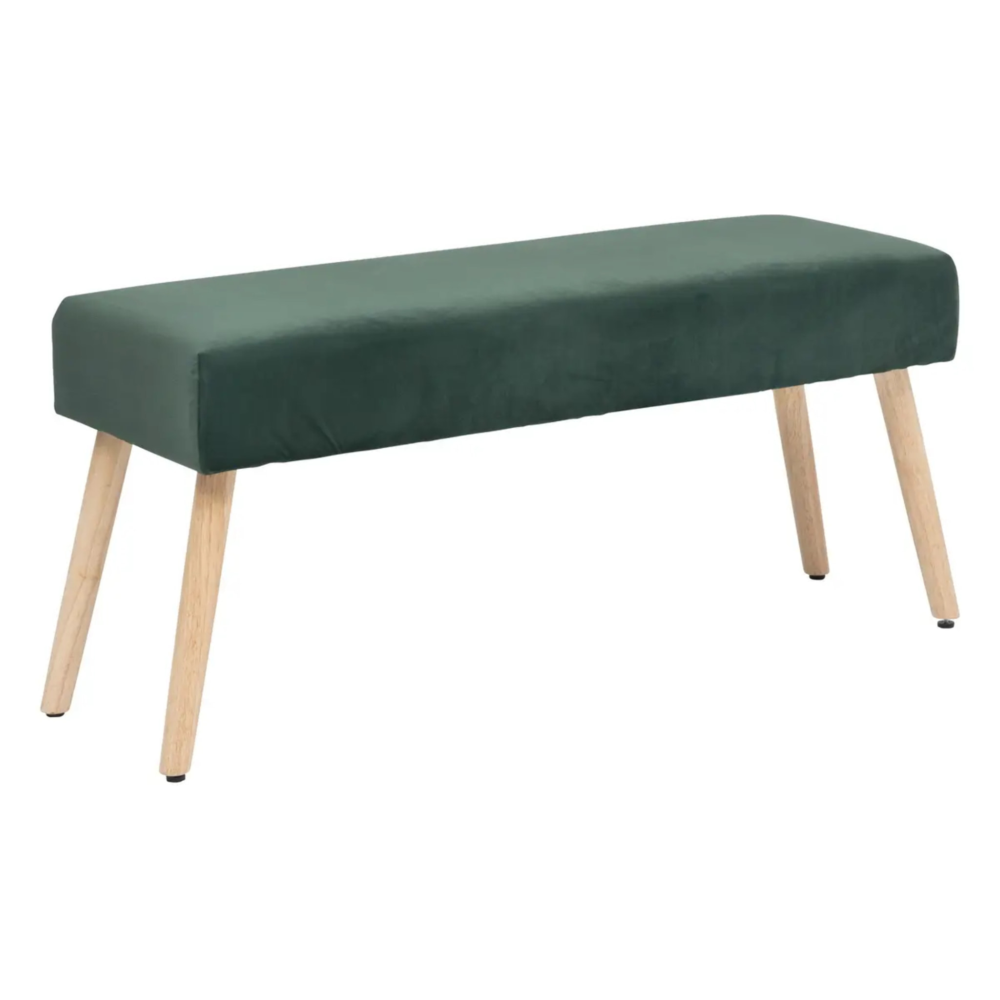 Banc velours "Salome" 100x35cm vert cèdre