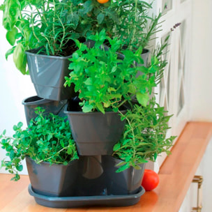 Jardín vertical colgante coubi herbal 9l., dimensiones (mm) 295x295x880, color grafito