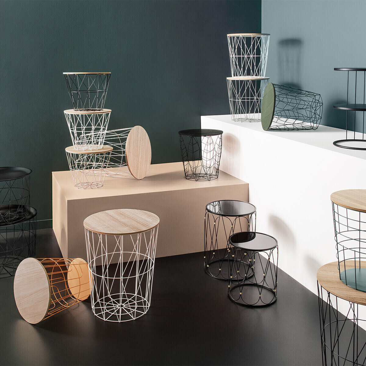 Table d'appoint "Kumi" blanche D38 cm