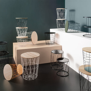 Table d'appoint "Kumi" blanche D38 cm