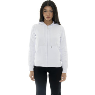 Felpe da donna non garzata con cappuccio e zip Leone Basic
