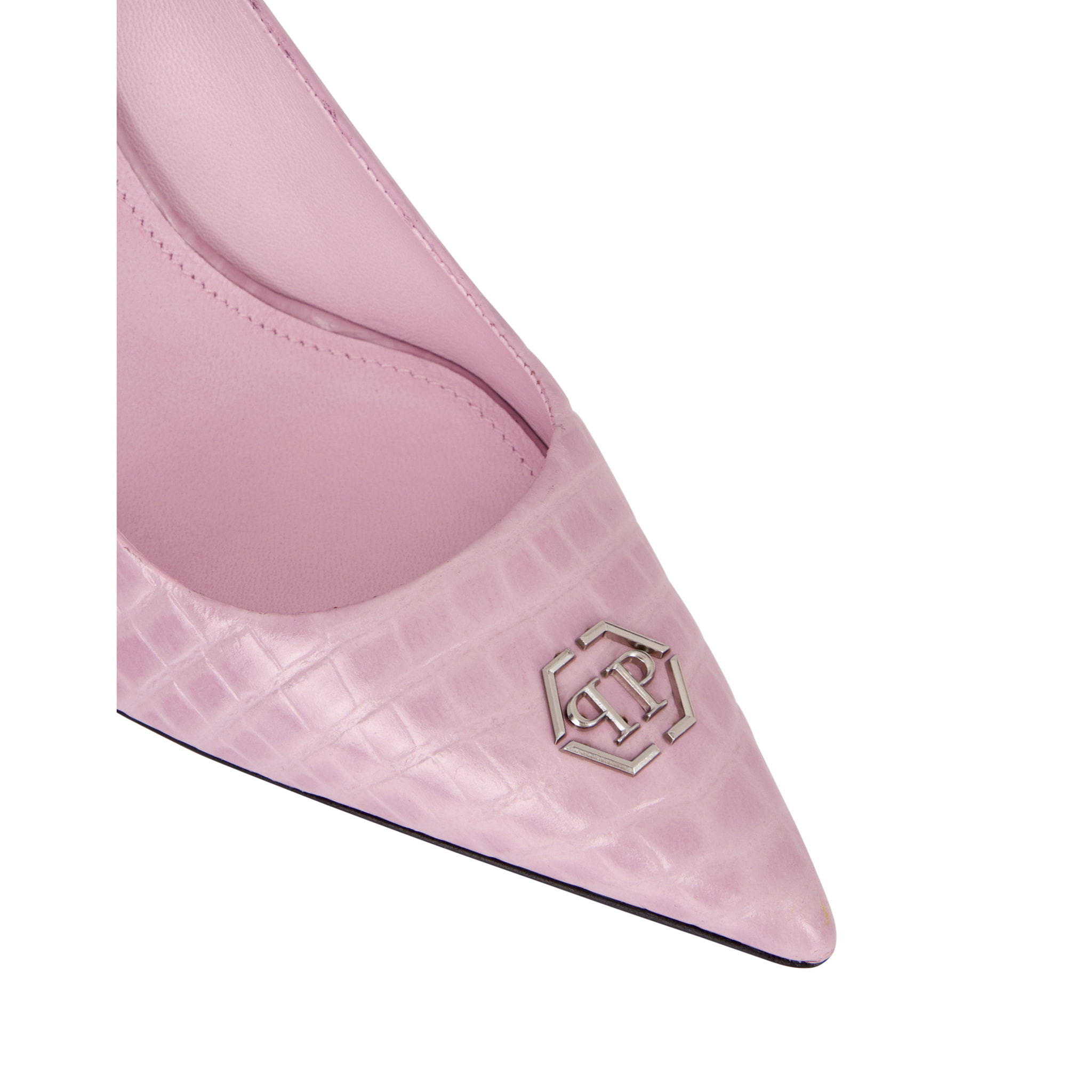 PHILIPP PLEIN Cocco Print Decolette Mid Heels Hexagon 9