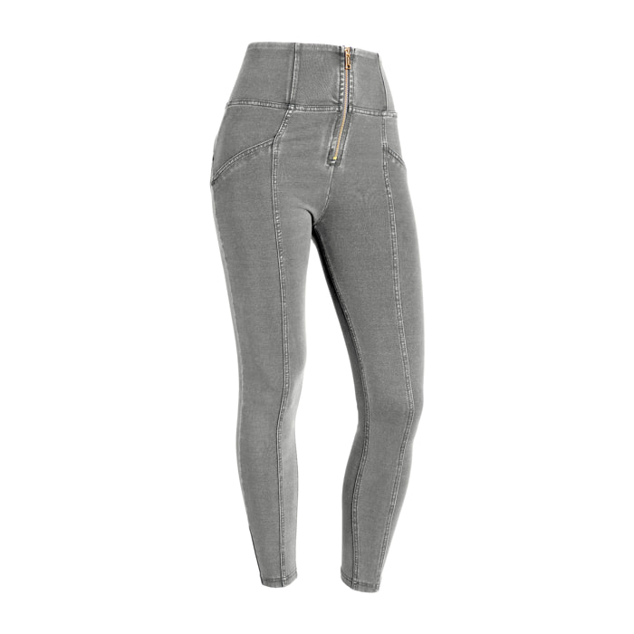 Jeggings push up WR.UP® vita alta con zip, cucitura centrale