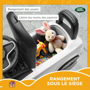 Porteur enfant voiture licence Land Rover Discovery Sport effets sonores blanc
