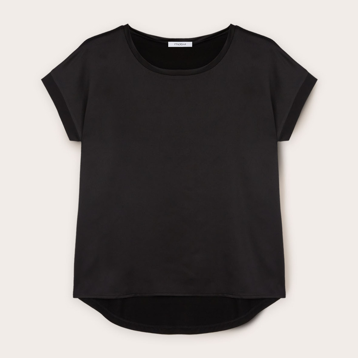 Motivi - T-shirt bimaterica - Nero