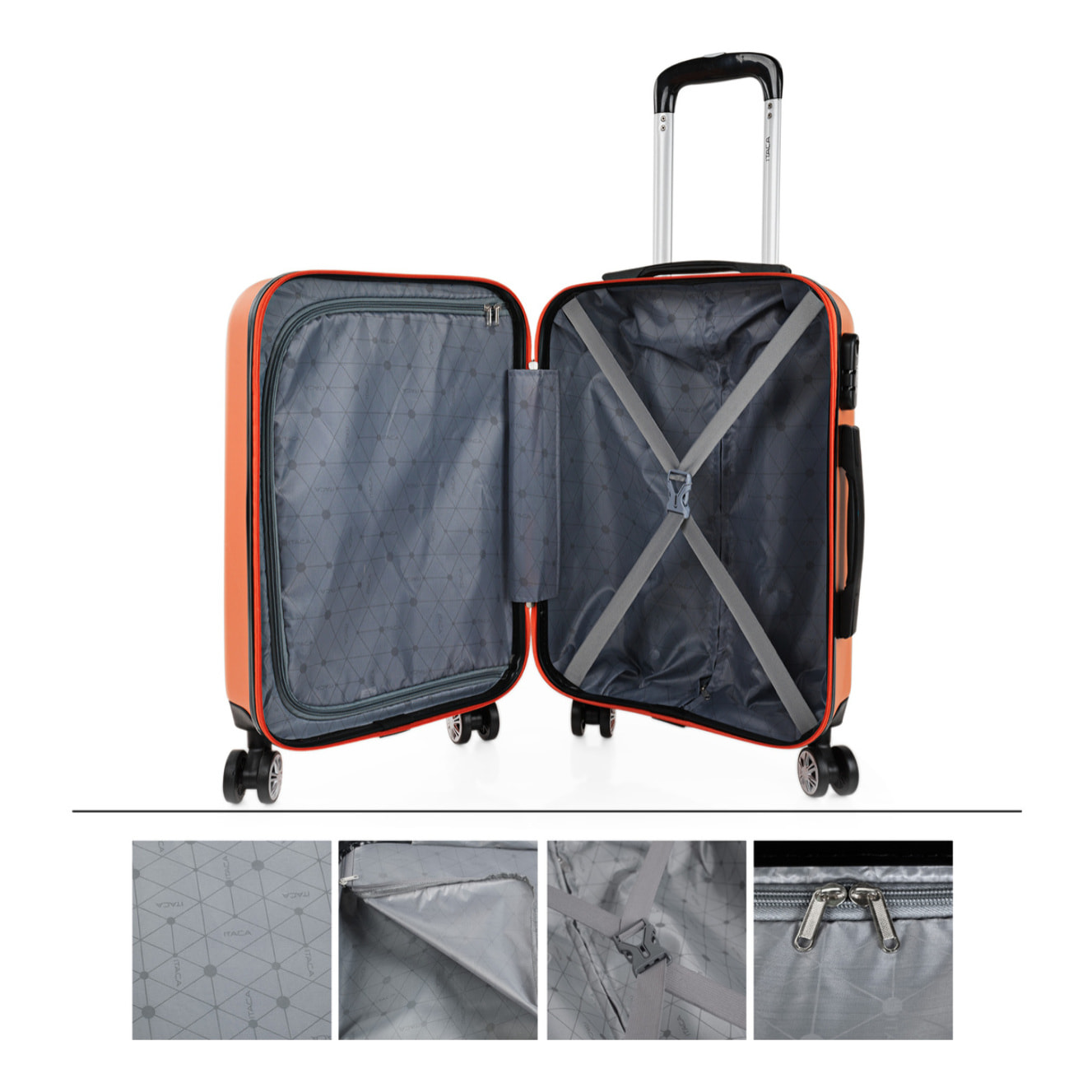 Maleta Itaca Sevron Set De 3 Unidades Mandarina