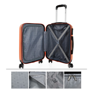 Maleta Itaca Sevron Set De 3 Unidades Mandarina