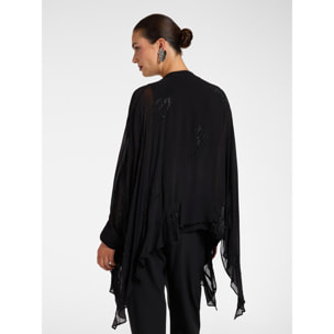 Elena Mirò - Blusa in georgette con paillettes - Nero