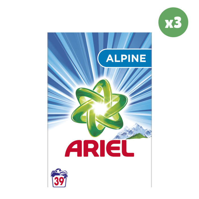 3x39 Lavages Alpine - Lessive en Poudre Ariel