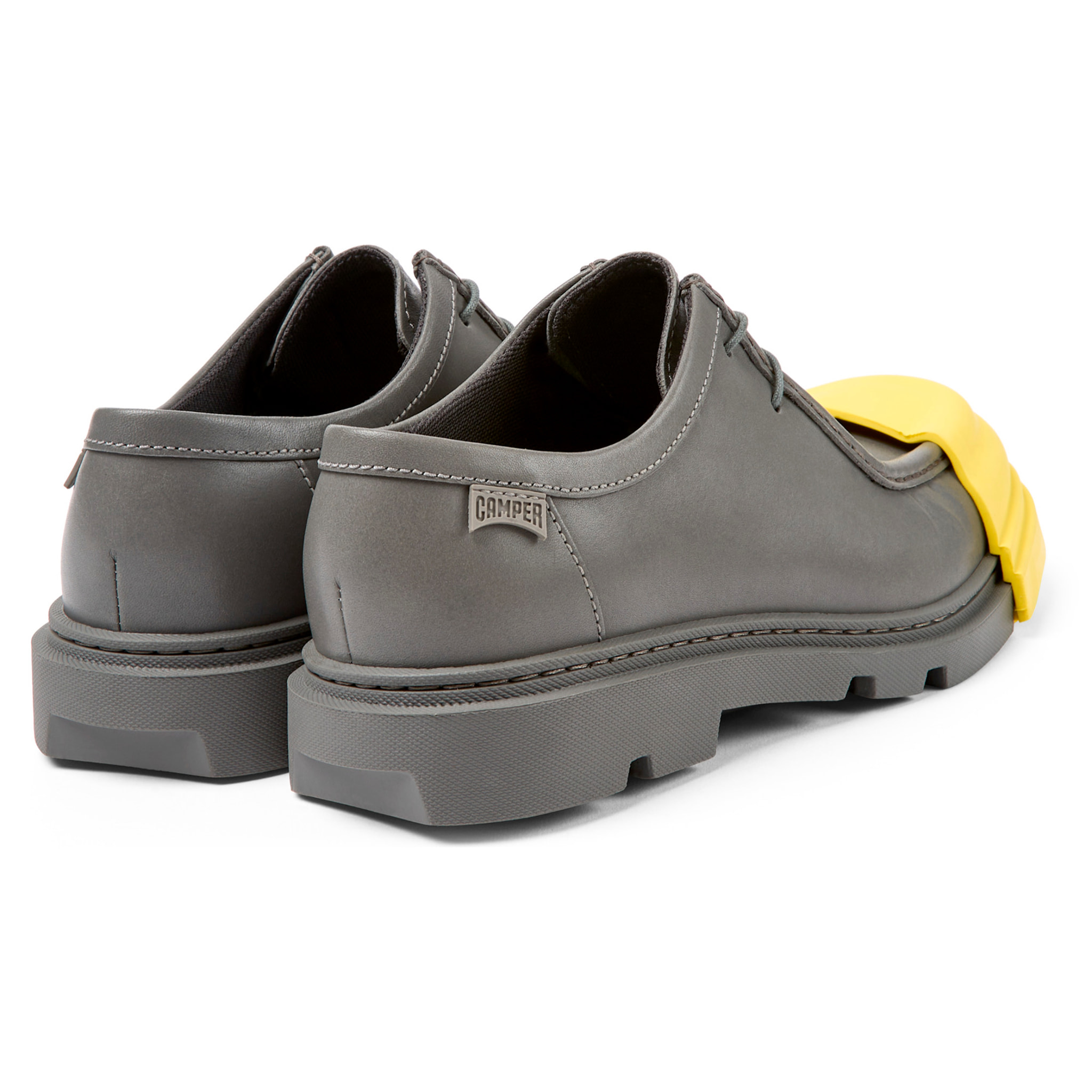 Zapatos de cordones - CAMPER Junction - Gris - Cuero liso