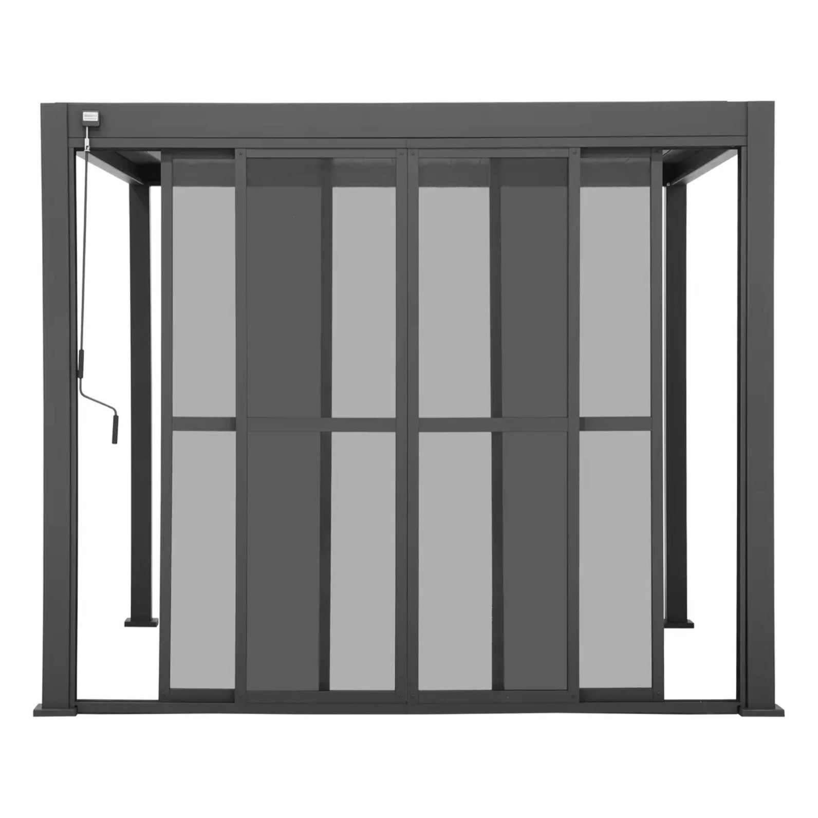 Portes coulissantes pour pergola bioclimatique "Evora" grand modèle - 1/3 côté 2,7 x 2,3 m Graphite