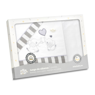 Triptico Coche Parejita Elefante Bco/Gris