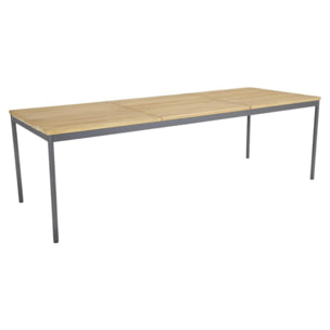 Table de jardin en aluminium gris ardoise et teck 238 cm OSLO