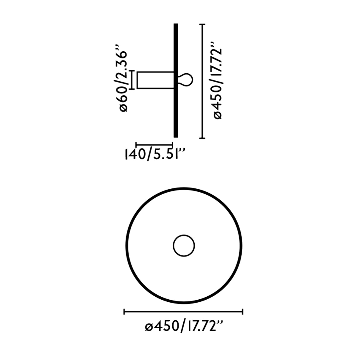 CONFETTI 450 H140 Lampe applique/plafonnier en marmoreal recyclé