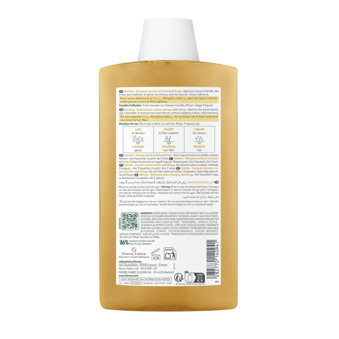 Shampoing  - Nutrition à la Mangue - Cheveux Secs