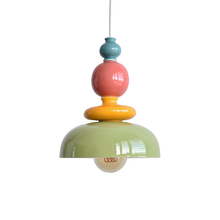 Suspension en céramique multicolore D23,3 cm - Pili