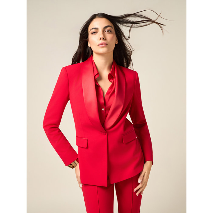 Oltre - Blazer in tessuto crêpe - Rosso