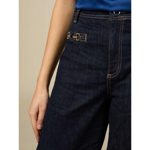 Oltre - Vaqueros wide cropped eco-friendly - Azul