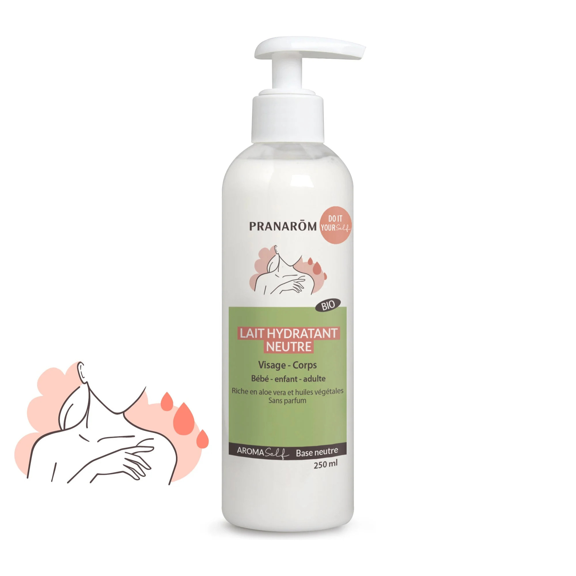 Pranarom - Lait hydratant neutre - Bio - 250 ml
