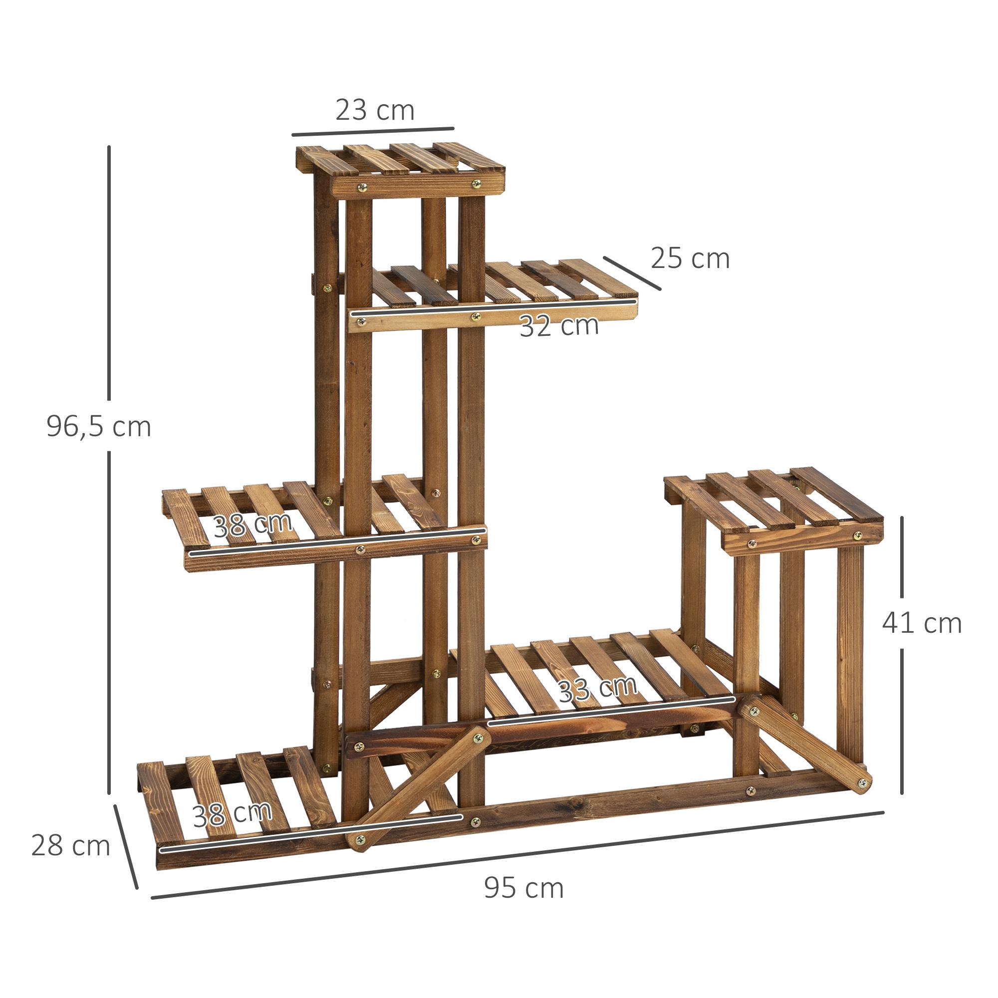 Soporte Madera Flores Estantería de Macetas Plantas con 6 Estantes 98x28x96,5 cm