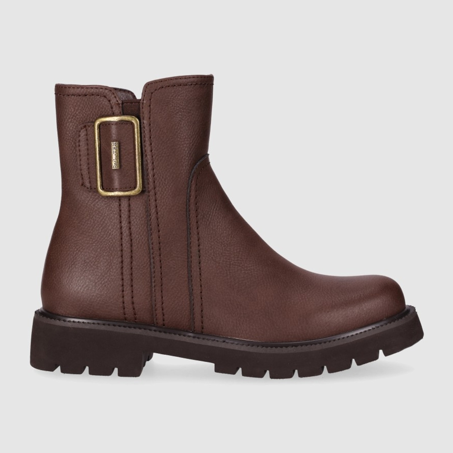 Botines de Piel - Marron - Tacón: Bajo