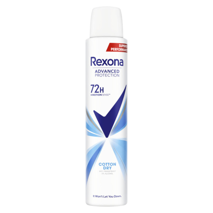 Rexona Déodorant Femme Ato Cotton Dry 72h Anti-Transpirant 200ml