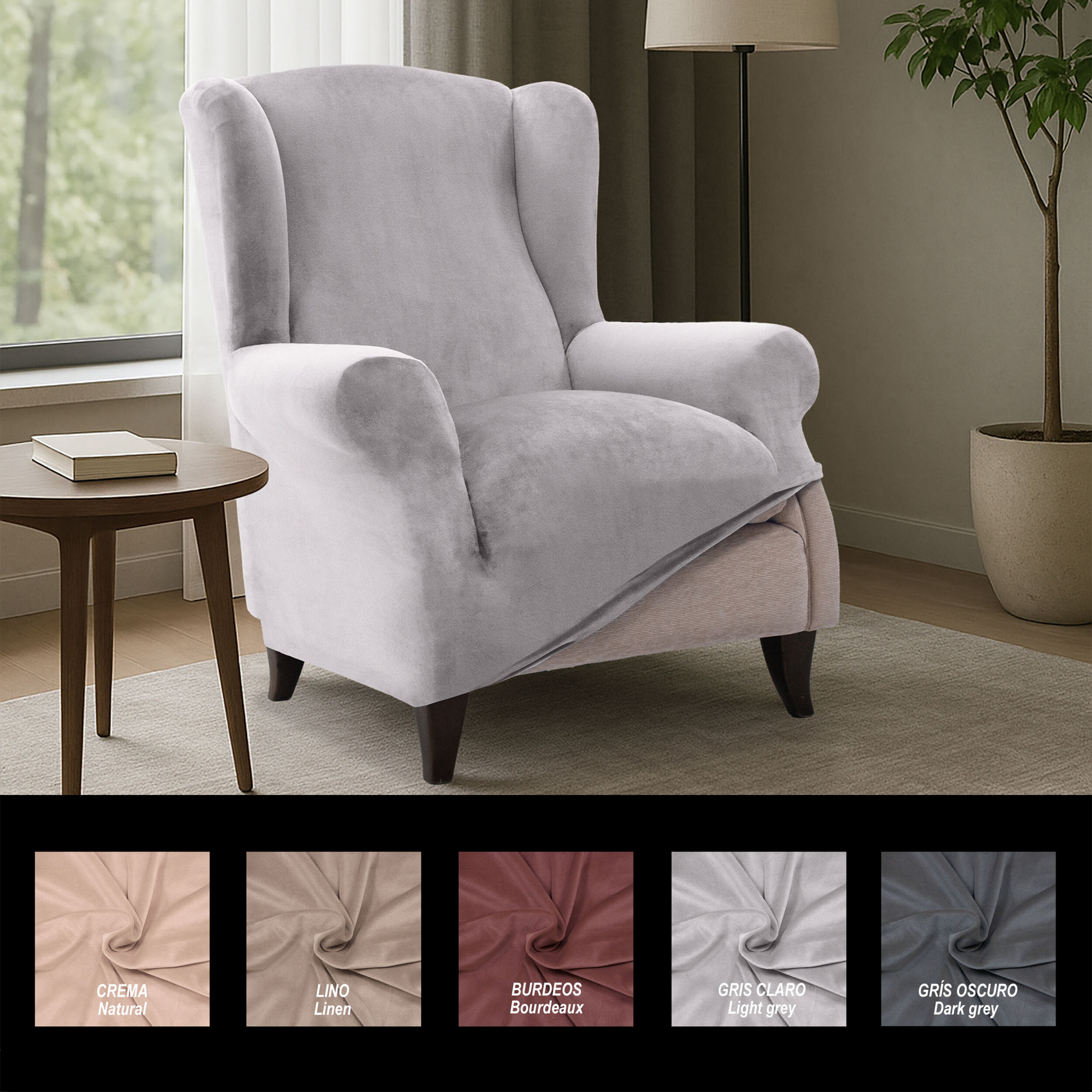 Funda TERCIOPELO ANTIMANCHAS Multi elástica para OREJERO modelo VERONICA