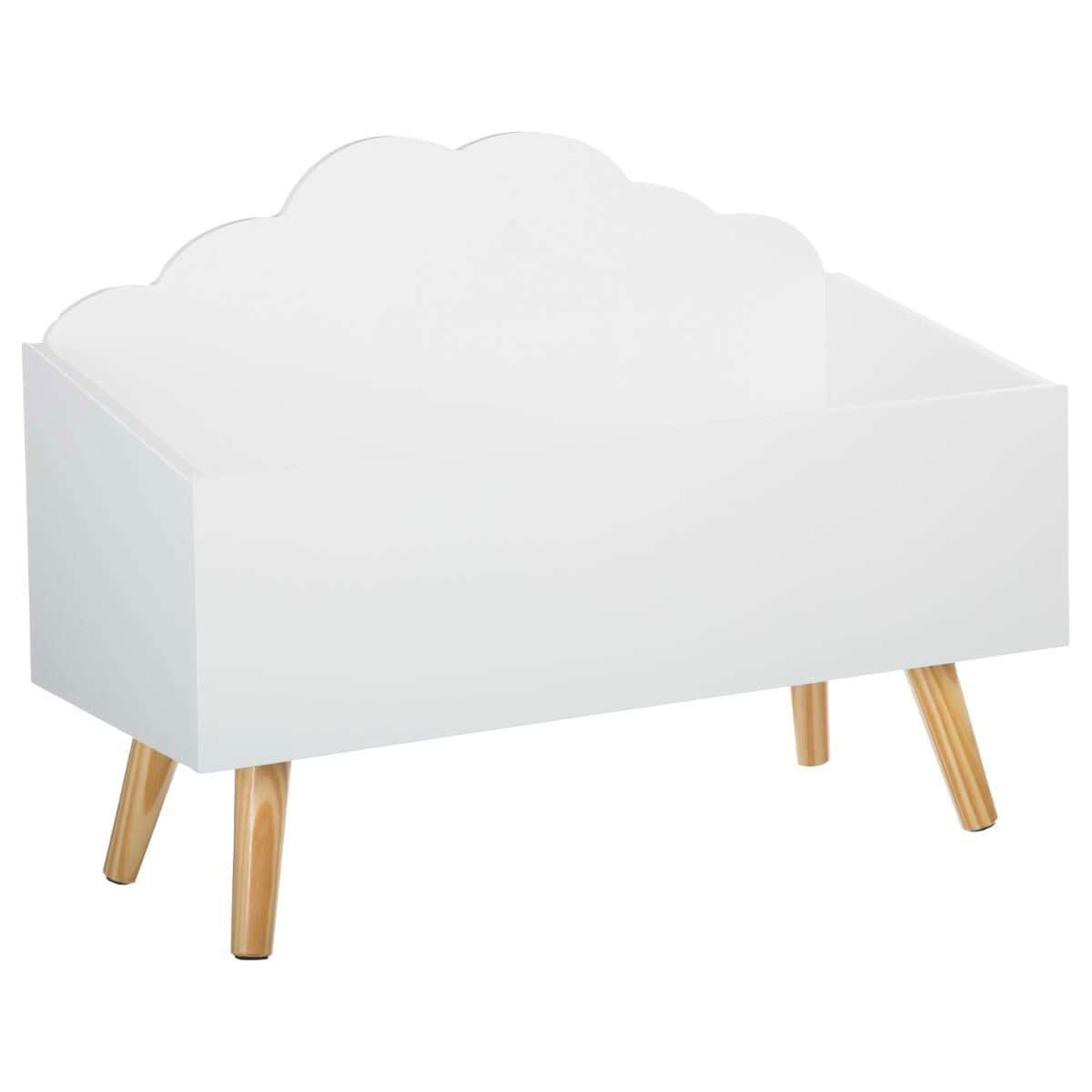 Baul infantil "nube" blanco perfecto para la ordenacion de los juguetes - 58 x 28 x 45,5 cm