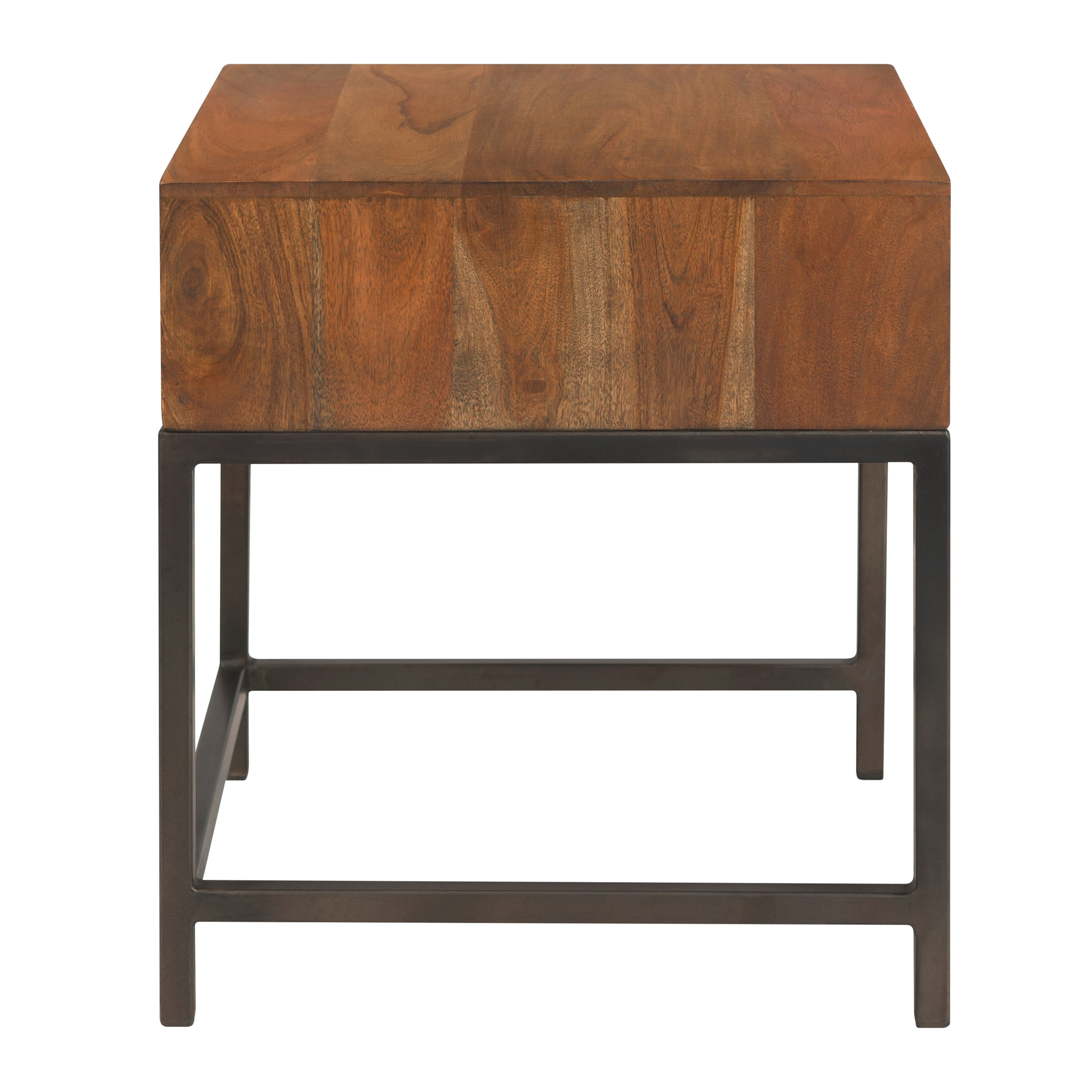 Table de chevet 1 tiroir en bois d'acacia et bois recyclé - Krabi