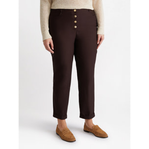 Fiorella Rubino - Pantalón barrel con botones - Marrón