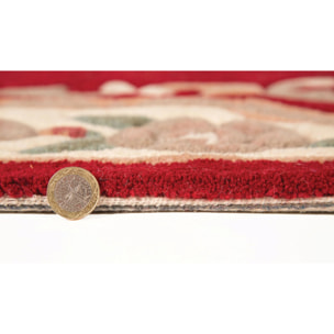 Tapis en laine rond AUBUSSON Rouge