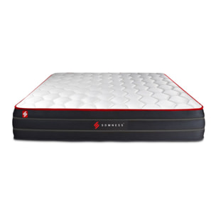 Matelas Hybride - Confort équilibré et accueil enveloppant - 26 d'épaisseur, 7 zones de confort - Soutien point par point - 2 places
