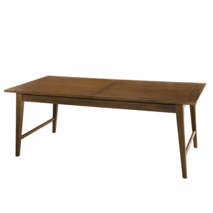 LAURE - Table à manger rectangulaire extensible marron 200/240cm bois Mindi