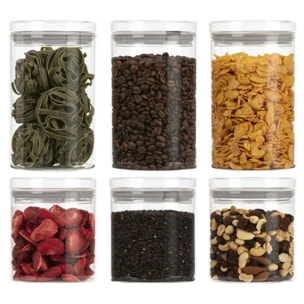 Set 6 bocaux et couvercle en verre de haute qualité Classbach C-VD4031