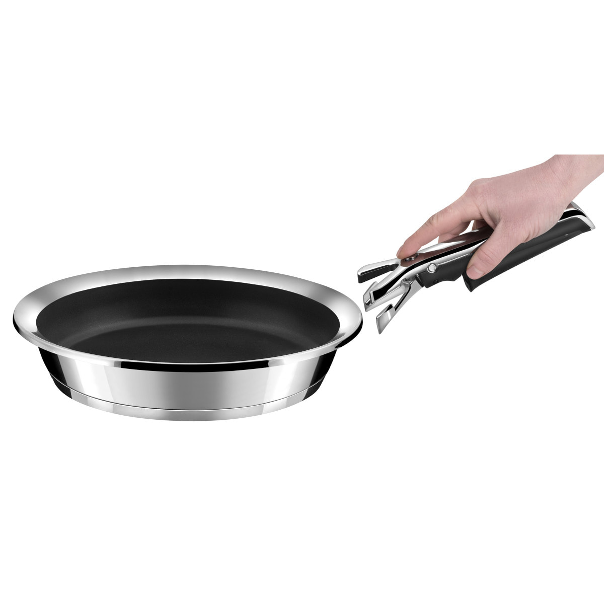 Ycône - Poêle 24cm inox revêtement Greblon C3