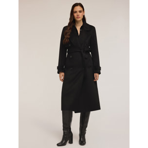 Motivi - Gabardina de paño de lana mixta - Negro