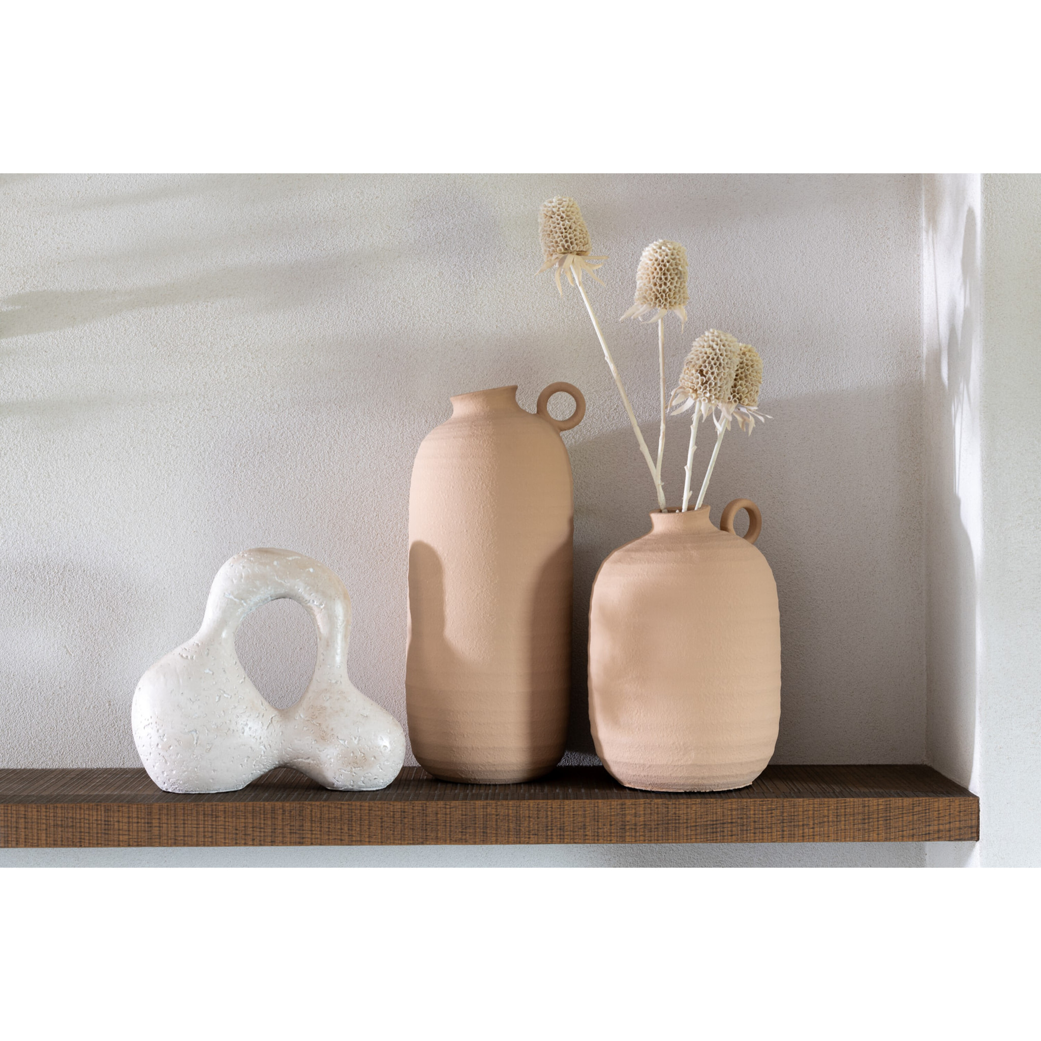 J-Line vase Cassia - céramique - beige - large - 38 cm de hauteur