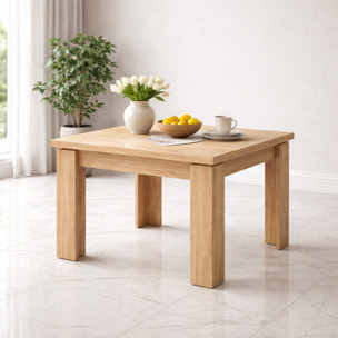 Tavolo Allungabile Moderno Gambe Spesse Design Minimal Meccanismo Centrale Estensibile Ideale Per Cucina Sala da Pranzo 90 x 90 / 180 x 90 Cm Rovere
